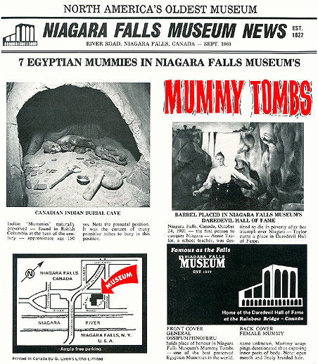 Broschre des Niagara Falls Museum